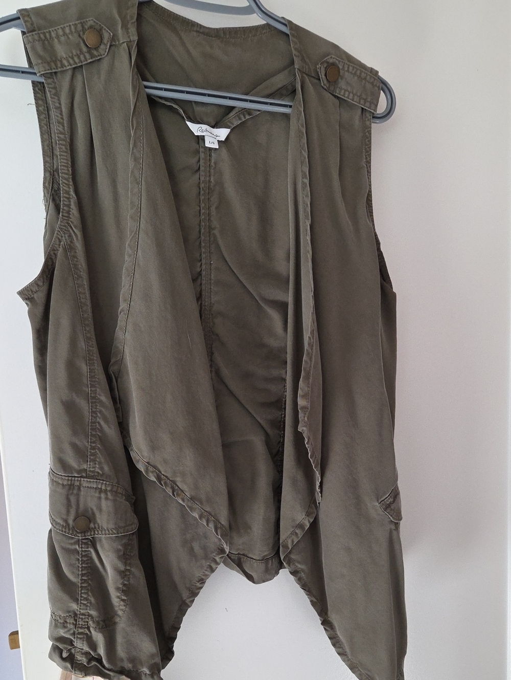 Reitmans Olive Green Draped Utility Vest